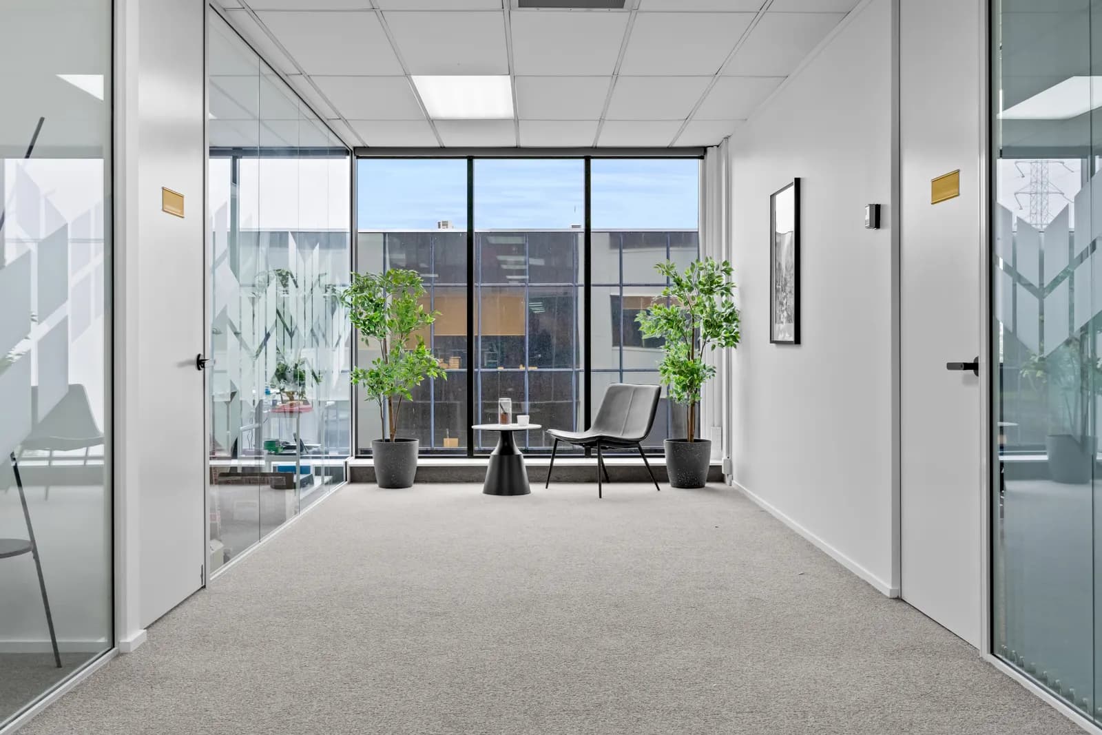 Bright entrance foyer and seating area at Office.101
